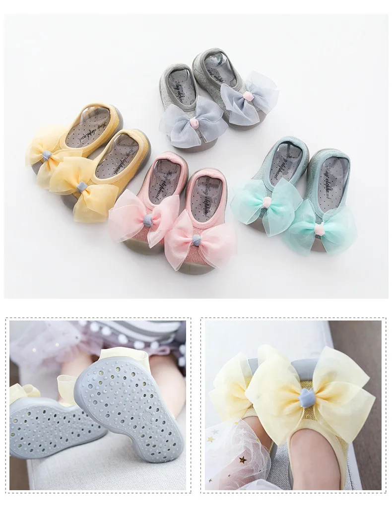 Newborn Boy Girl Anti-slip Socks Baby Anti-skid Soft Socks Baby Lace Bow Socks With Rubber Soles  Toddlers Baby Socks Kids First Walker Warm boy girls First walking slipper Socks (13)