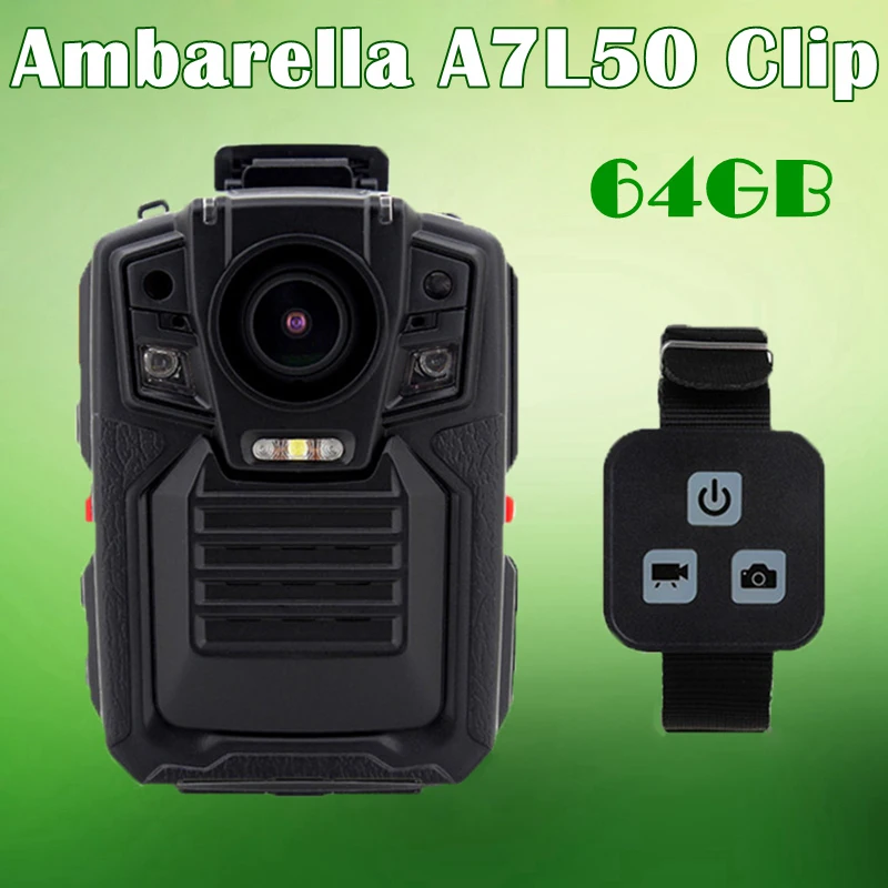 Boblov HD66-02 полицейская камера 64GB с пультом дистанционного управления Ambarella A7, охранная Камера 1296P с функцией ночного видения, камера для силовых органов