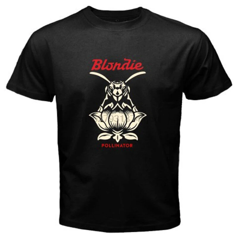 New Blondie Rock Band Pollinator Album Logo Men s Black T-Shirt Size S-3XL New Blondie Rock Band Pollinator Album Logo Men s Black T-Shirt Size S-3XL