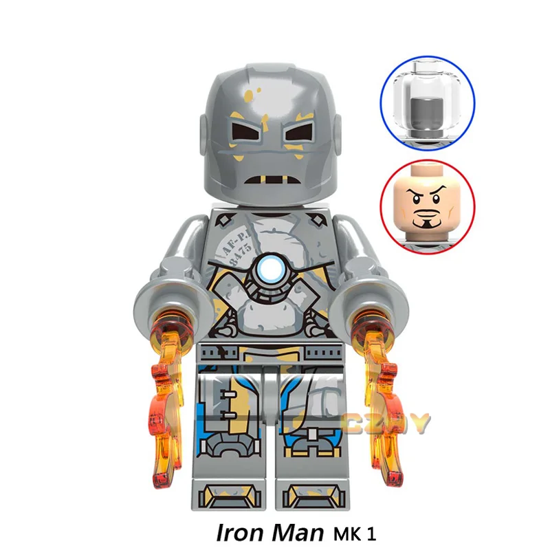 Avengers Marvel Iron Man Thanos 6pcs Stones Infinity Gauntlet Legoing Block Toy