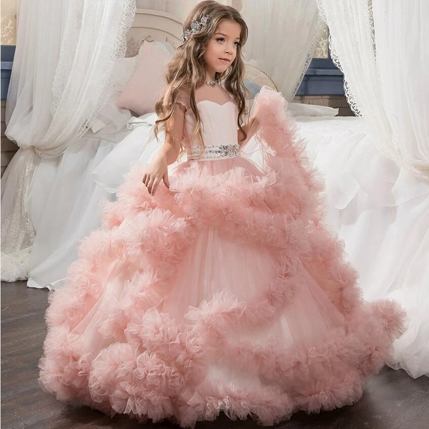 Robe De Bal Filles De Fleur Robes Pour Le Mariage Mere Fille Robe Bebe Fille Robe Cheville Longueur Filles Rose Princesse Robe Aliexpress