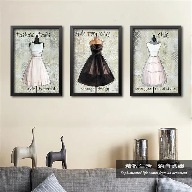 fashion dress vintage design modern women trendy clothes shop art wall decor wall paintings home decor - Home Decor Paintings fashion dress vintage design modern women trendy clothes shop art wall decor wall paintings home decor - Home Decor Paintings