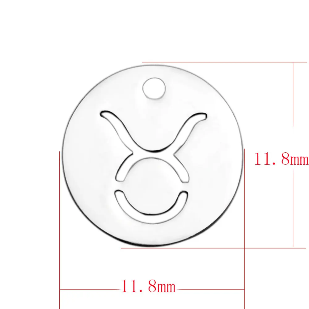 Fnixtar никогда не выцветает 12 мм круглый диск целые 12 кулоны со знаками Зодиака DIY 12 Созвездие Подвески для изготовления ювелирных изделий 12 шт./лот