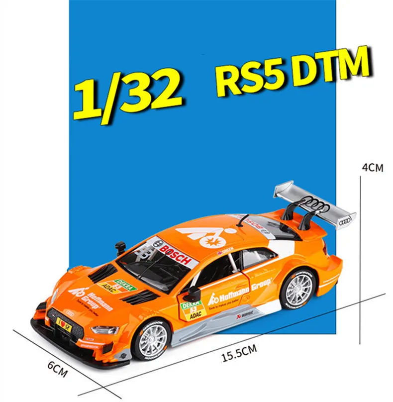 Изысканный подарок 1:32 RS5 DTM модель из сплава автомобиля, высокая имитация литого под давлением звука и света оттяните назад гоночная модель