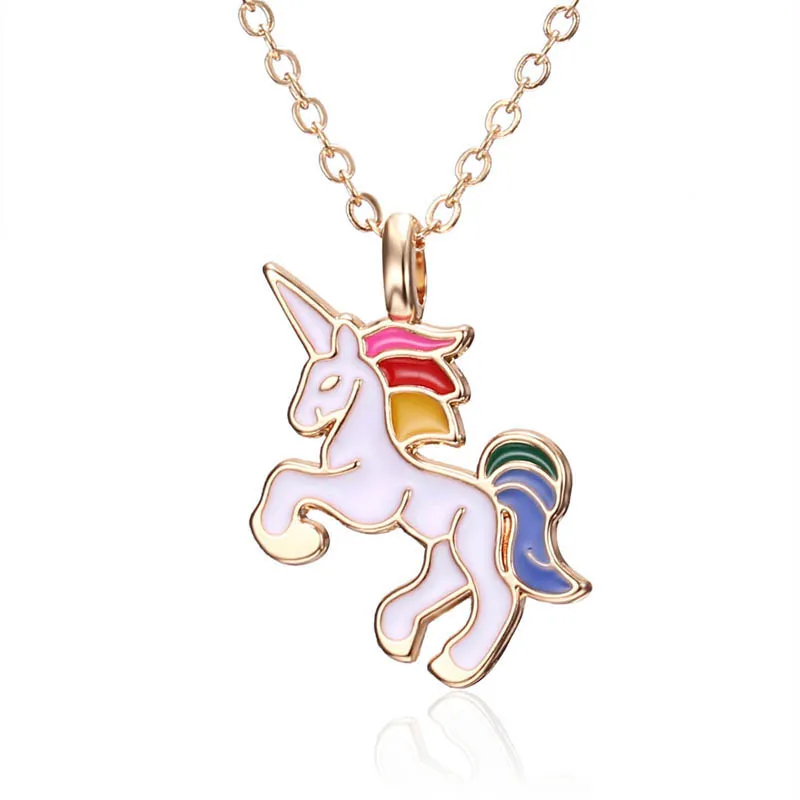 

Fashion Horse Necklace For Girls Children Kids Enamel Cartoon Horse jewelry accessories Women Animal Necklace Pendant Party
