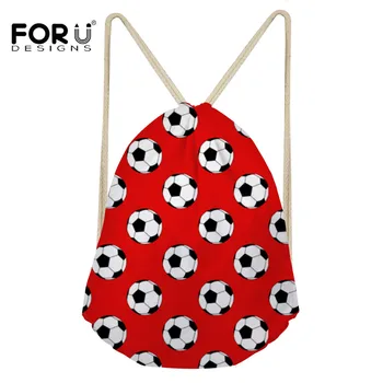 

FORUDESIGNS Foot ball Pattern Drawstring Bag Men Fashion Backpacks 3D Printing Student School Drawstring Backpack Storage Bags