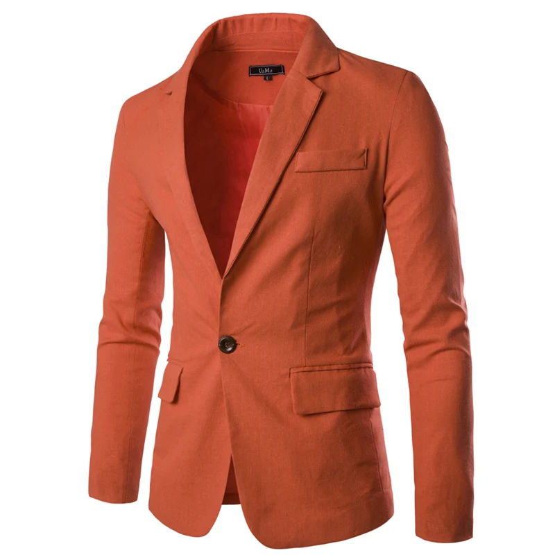 Зима 2017 брендовая одежда Блейзер Для мужчин одной кнопки костюм Slim Fit Homme пиджак