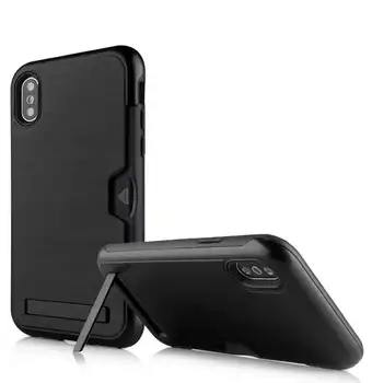 

50pcs DHL for iPhone 8 7 6 6S Plus Wallet Case Card Holder Shockproof Rubber Bumper Cover for iPhone X XS MAX XR Case