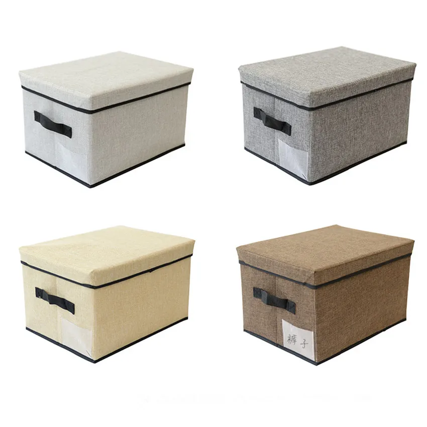 

Washable Cloth Storage Box Foldable Storage Basket with Dust-proof Cover for Quilts Toys Debris Home Organizer