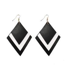 

Leather Earrings for Women Dangle Teardrop Geometric Handmade Jewelry White Red Black Ohrringe Oorbellen Voor Vrouwen Pendientes