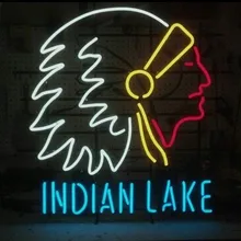 На заказ индийское озеро СТЕКЛО Неоновый свет знак пивной бар