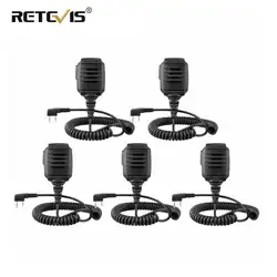 5 шт. Retevis RS-114 IP54 Водонепроницаемый Динамик микрофон для Kenwood Retevis H777 RT3 RT27 RT22 RT81 RT80 Baofeng UV-5R BF-888S