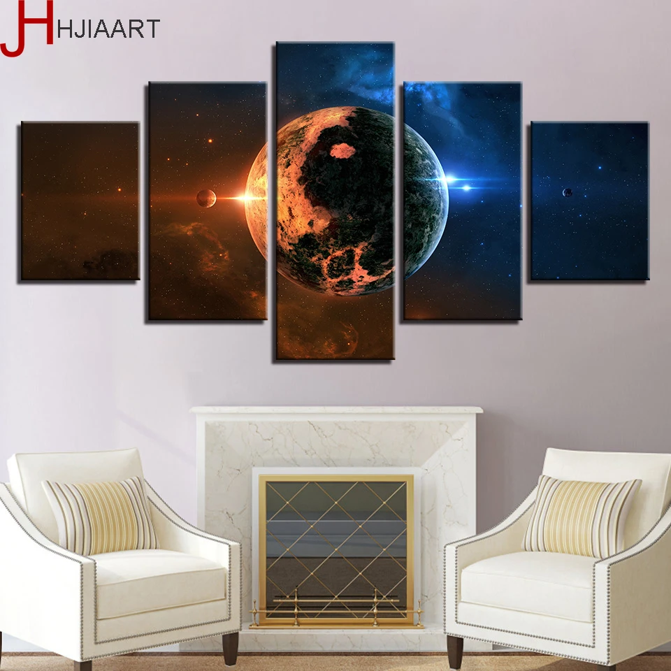Canvas HD Prints Pictures Living Room Wall Art 5 Piece Earth