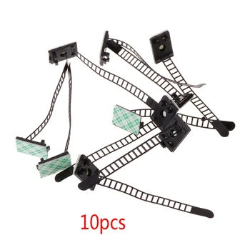 

10 PCS Adjustable Self-Adhesive Cable Straps Self-Locking Cable Organizer Holder