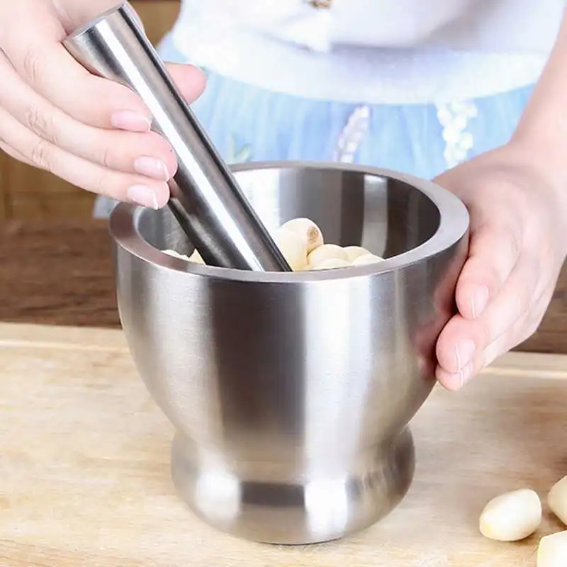 

Multi - Function 304 Stainless Steel Solid Garlic Rammer Household Manual Garlic Stone Mortar Grinding Machi