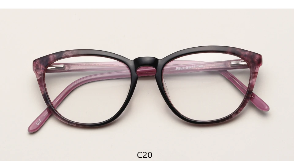 Ацетат Оправы для очков Женская мода прозрачный Ретро ясно старинные, не для зрения очки с обычными стеклами# F951
