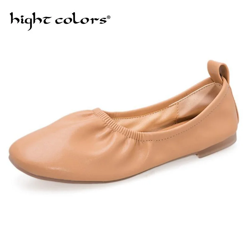 

Beige Yellow Pink New 2019 Women Flats Slip On Square Toe Woman Loafers Spring Autumn Flat Shoes Women Zapatos Mujer HC08