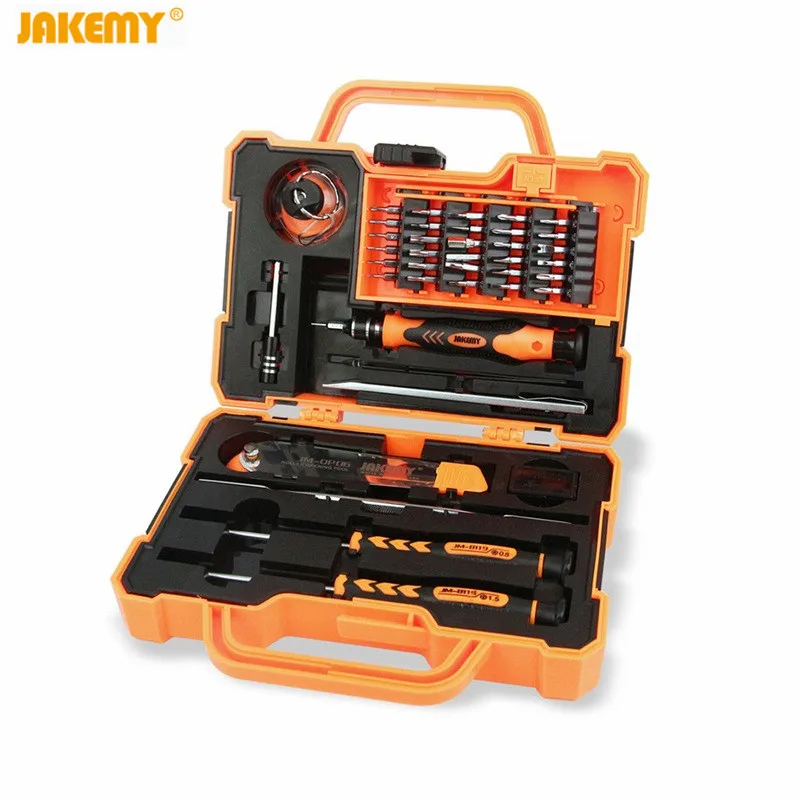 

JAKEMY 45 in 1 Precision Screwdriver Bit hand tools Box Set JM-8139 Multi Bit Screwdrivers Tweezers Repair Tool for iPhone PC