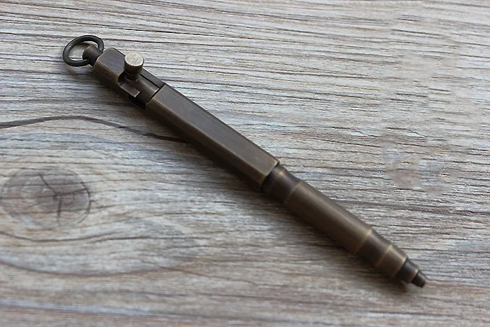 

Brass Vintage Old Brushed Surface Bolt Design EDC Pen Tactical Pen