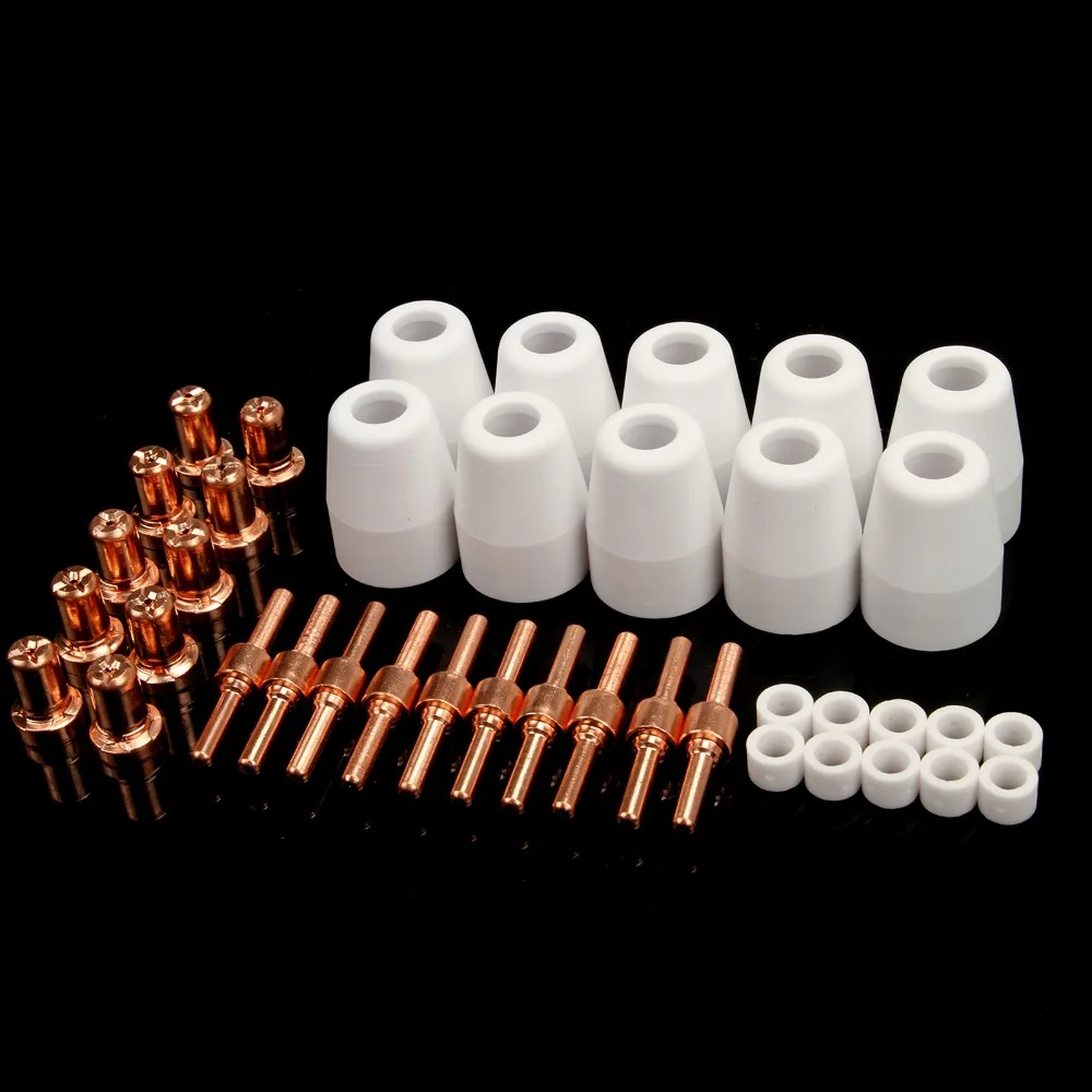 40pcs 40A Plasma Cutter Consumables Extended Nickel-Plated Electrodes Nozzles For LG40 PT31Torch CUT40 50 Cutting Machines 40pcs 40A Plasma Cutter Consumables Extended Nickel-Plated Electrodes Nozzles For LG40 PT31Torch CUT40 50 Cutting Machines