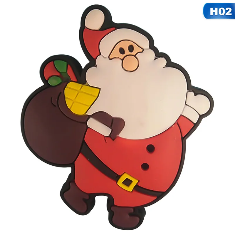 Cute Christmas Refrigerator PVC Magnetic Creative Cartoon Snowman Reindeer Fridge Magnets Santa Claus Tree