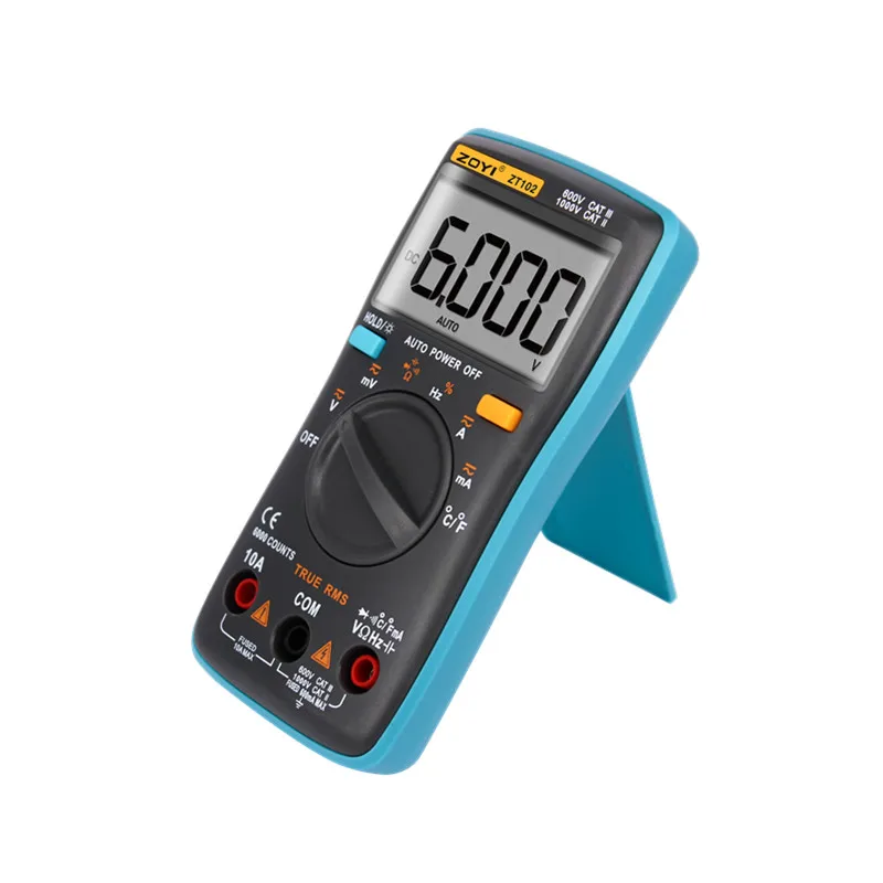 Kopen Zoyi Digitale ZT101 ZT102 ZT102A Multi Meter 6000 Graven Backlight Ac Dc Amperemeter Voltmeter Ohm Draagbare Voltage meter