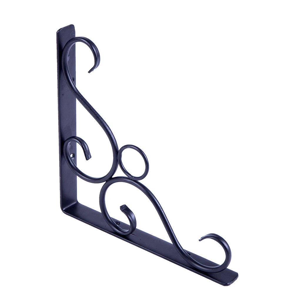 

8.3" 2pcs Cast Iron Antique Style Garden Braces Rustic Shelf Bracket Black