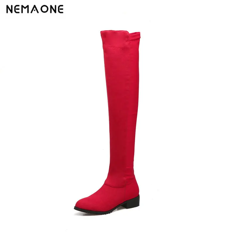 

2019 Women Fashion Beautiful Leg of Over The Knee High Women Boots 3.5cm Med Heels Women Shoes Autumn Winter Party Shoes