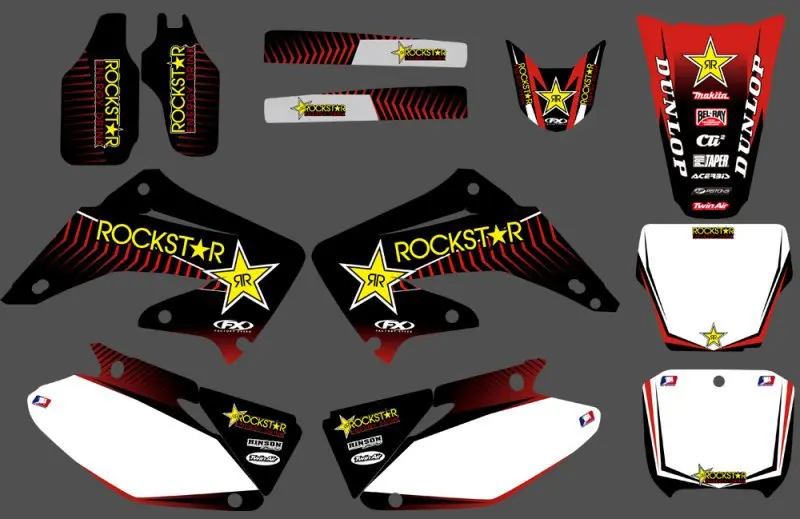 

New Style TEAM GRAPHICS & BACKGROUNDS DECALS STICKERS Kits for Honda CR125 CR250 2002 2003 2004 2005 -2012 CR 125 250
