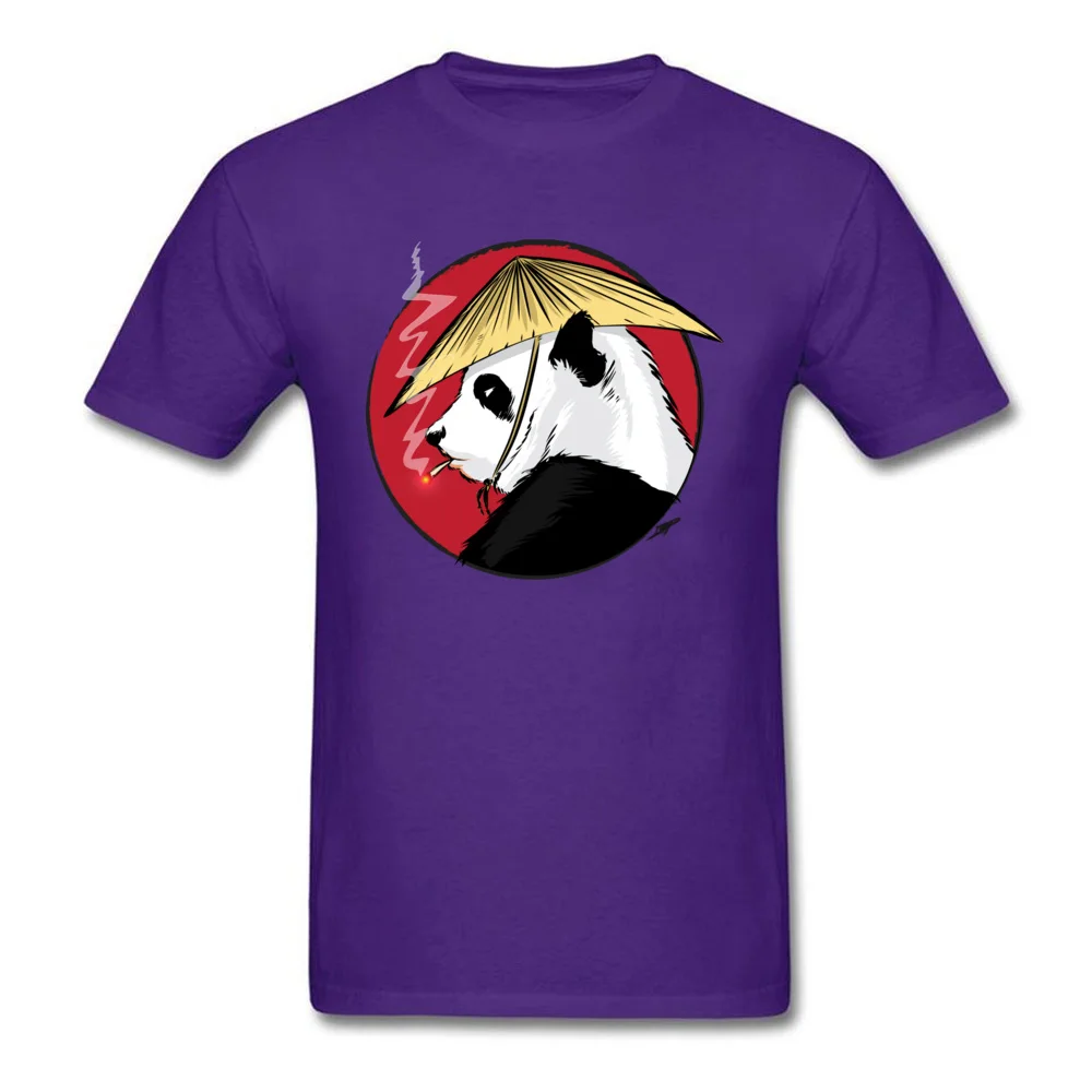RIce Hat Panda Pure Cotton Design Tops Tees Brand New Short Sleeve Men T-Shirt Printed Fall T Shirt O Neck Top Quality RIce Hat Panda purple