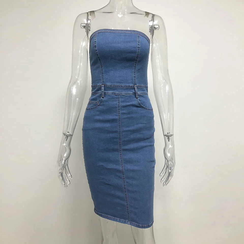 Strapless Denim Dress (8)