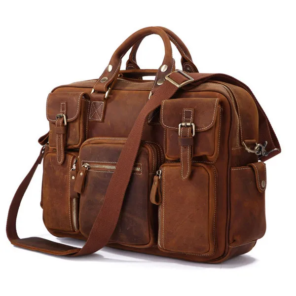 Hot Verkoop Rare Crazy Horse Lederen heren Briefcase Laptoptas Dispatch Schouder 7028B-1 Hot Verkoop Rare Crazy Horse Lederen heren Briefcase Laptoptas Dispatch Schouder 7028B-1
