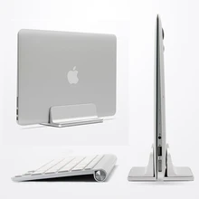 Adjustable Aluminum Vertical Laptop Stand for Macbook /imac Notebook Stand Erected Space-saving Desk Holder for iPad Pro 12.9 space saving aluminum vertical stand for laptop macbook pro air thickness adjustable desktop notebooks holder erected