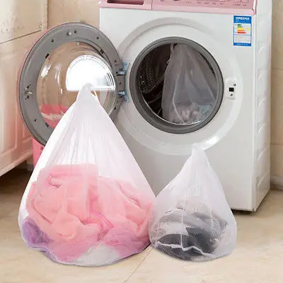 New Useful Laundry Bag Clothes Washing Machine Laundry Bra Aid Lingerie Mesh Net Wash Bag draw cord