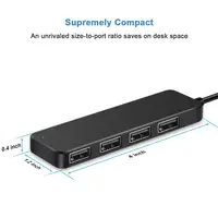 מחשב נייד Onvian 4 Hub USB מיקרו פורט 2.0 USB מפצל 480Mbps Multi USB מפצל LED Hub USB עבור מחשב נייד מחשב נייד Tablet (5)