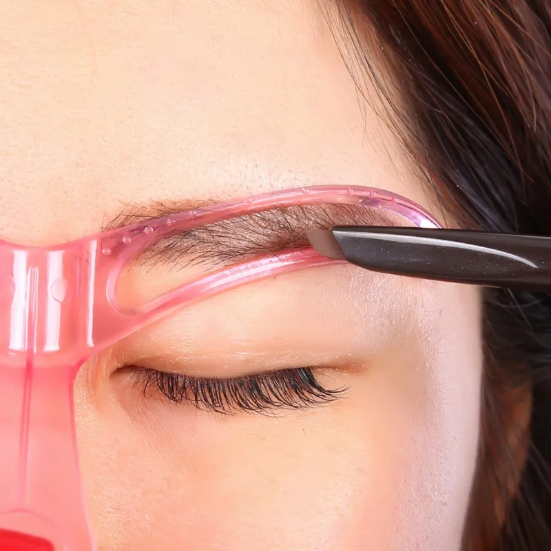 

Grooming Stencil Eyebrow Shaping DIY Beauty Eyebrow Template Ruler Shaper Tools Random Color