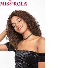 miss rola Hair brazilian Hair #2/4 kinkly Curly Human Hair Wigs For Black Women long Lace frontal Wigs 200g/pc Non-remy hair