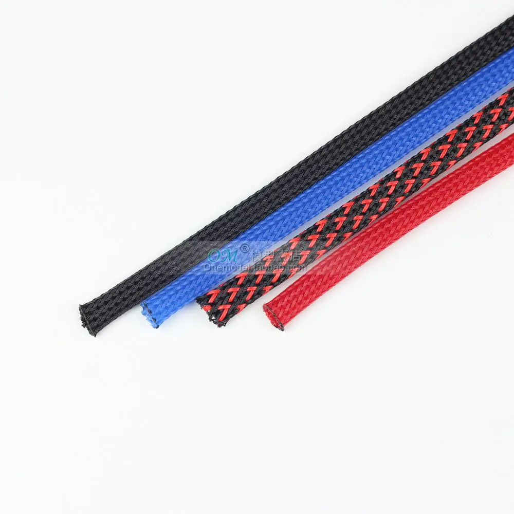 

4Meter /4colour/ 6mm PET Polyester Braided Wire Tube for RC FPV Racing Drone Model Spare Part Accessories Black Red Blue