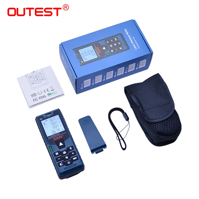 Laser Rangefinder OUTEST D3 Laser Distance Meter 40M-120M Pythagorean/Single/Continuous/max/min/Addition/Subtraction/Volume/Area Laser Rangefinder OUTEST D3 Laser Distance Meter 40M-120M Pythagorean/Single/Continuous/max/min/Addition/Subtraction/Volume/Area