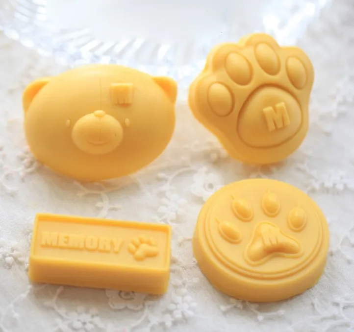 silicone soap molds animals bear cute Bear paw Mold 4 styles Craft Art