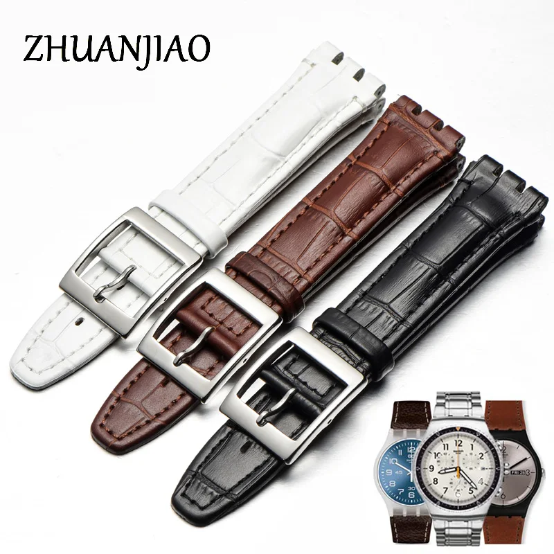 

Leather Strap 22*19mm High Quality Vintage Waterproof Genuine Cowhide Watchband 19*17mm Replacement Bracelet Black/Brown