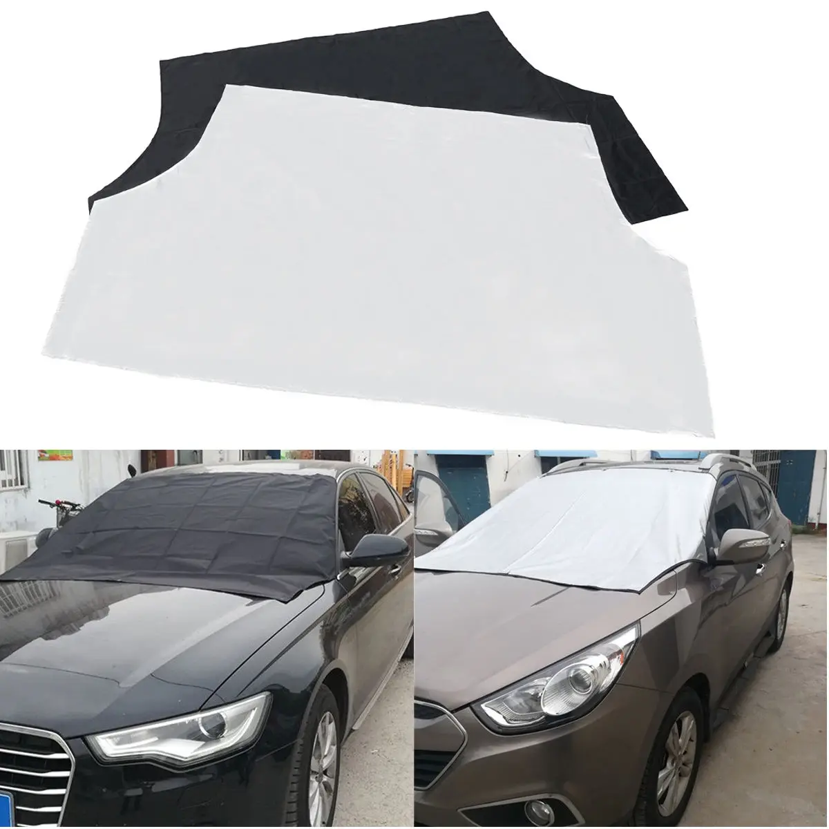 215 x 125cm Car Windshield Snow Ice Frost Sun Cover exterior protection Shield Pouch for