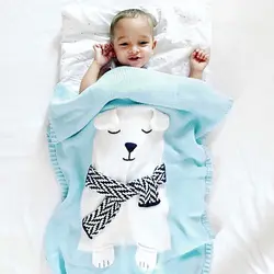 Детское одеяло для новорожденных постельные принадлежности Белый медведь, детское одеяло для кровати кроватки мягкие Обёрточная бумага
