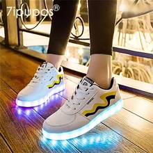 7ipupas usb зарядка повседневная детская обувь светодиодные светящиеся кроссовки для мальчиков и девочек светильник обувь светящиеся кроссовки светильник ing tenis masculino