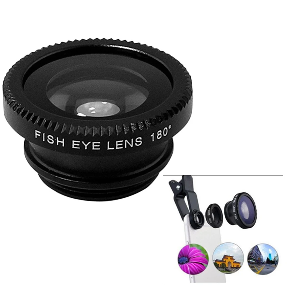3-в-1 Широкий формат макро объектив "рыбий глаз" Камера Наборы мобильный телефон рыбий глазные линзы для iPhone samsung сотовые телефоны