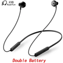 Huan Yun Bluetooth Earphone Wireless Neckband Sport Magnetic Double Battery Bluetooth Headphone Headset Stereo Bass with Mic