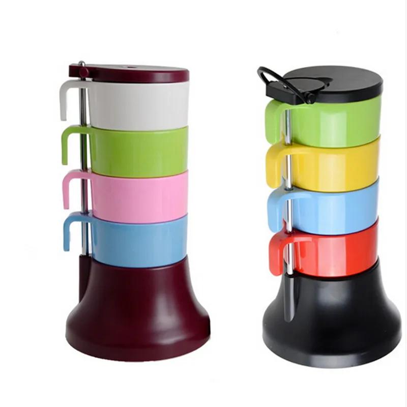 Hot 7 pcs/set pelangi BPA gratis gelas plastik PP jus buah ...