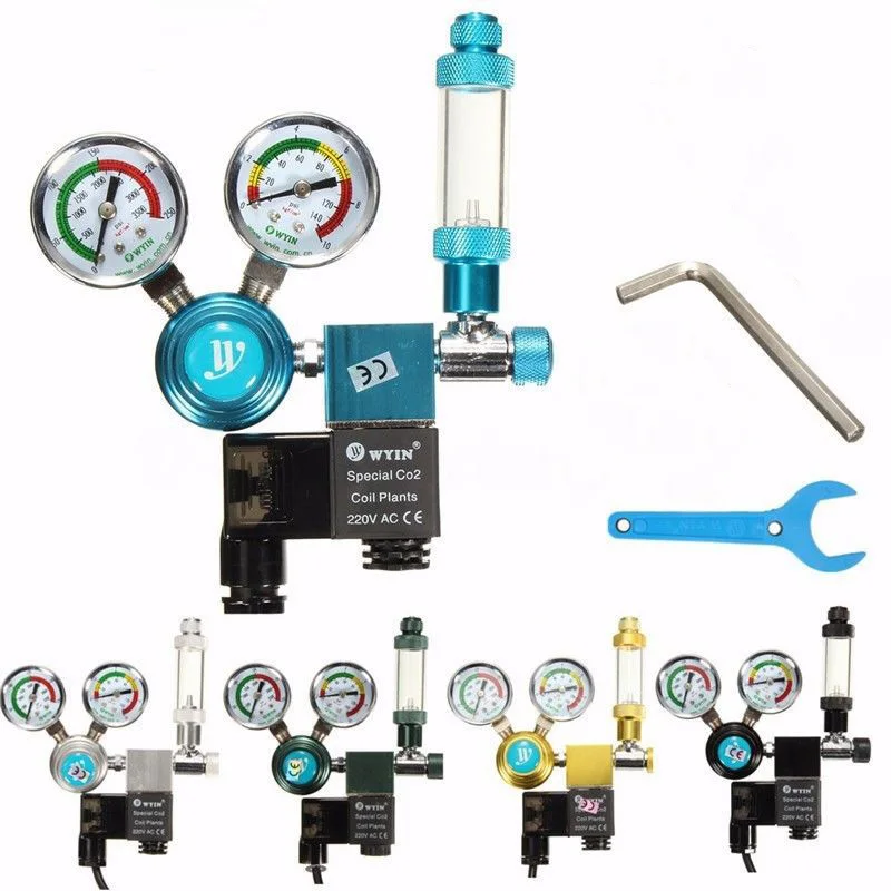 Двойной датчик CO2 Системы Давление регулятор w/регулятор для аквариума аквариумных резервуарах, посаженные высокое качество