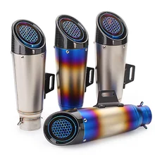 Универсальный 51 60 мм мото rcycle глушитель выхлопной трубы escapamento de moto для R6 R1 CBR600 Z750 s1000r sc tubo escape moto slip-on