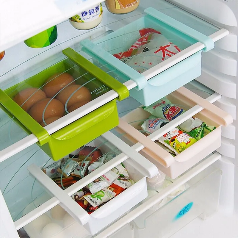 New Plastic Kitchen Refrigerator Storage Rack Fridge Freezer Shelf New Plastic Kitchen Refrigerator Storage Rack Fridge Freezer Shelf Holder Pull Out Drawer Organiser E Saver In Holders Racks From Home